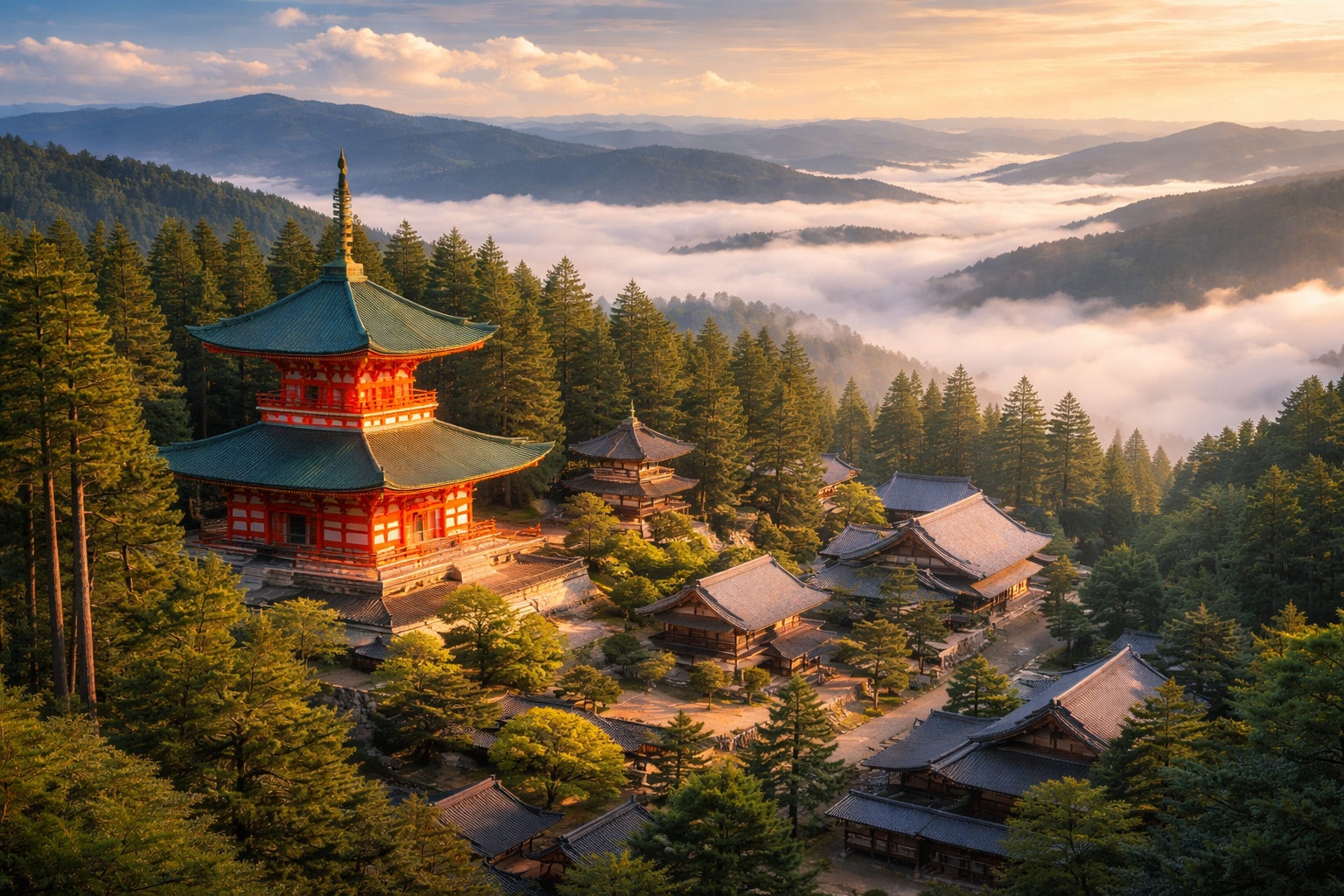 標高約1000mの山上に広がる天空の宗教都市という奇跡