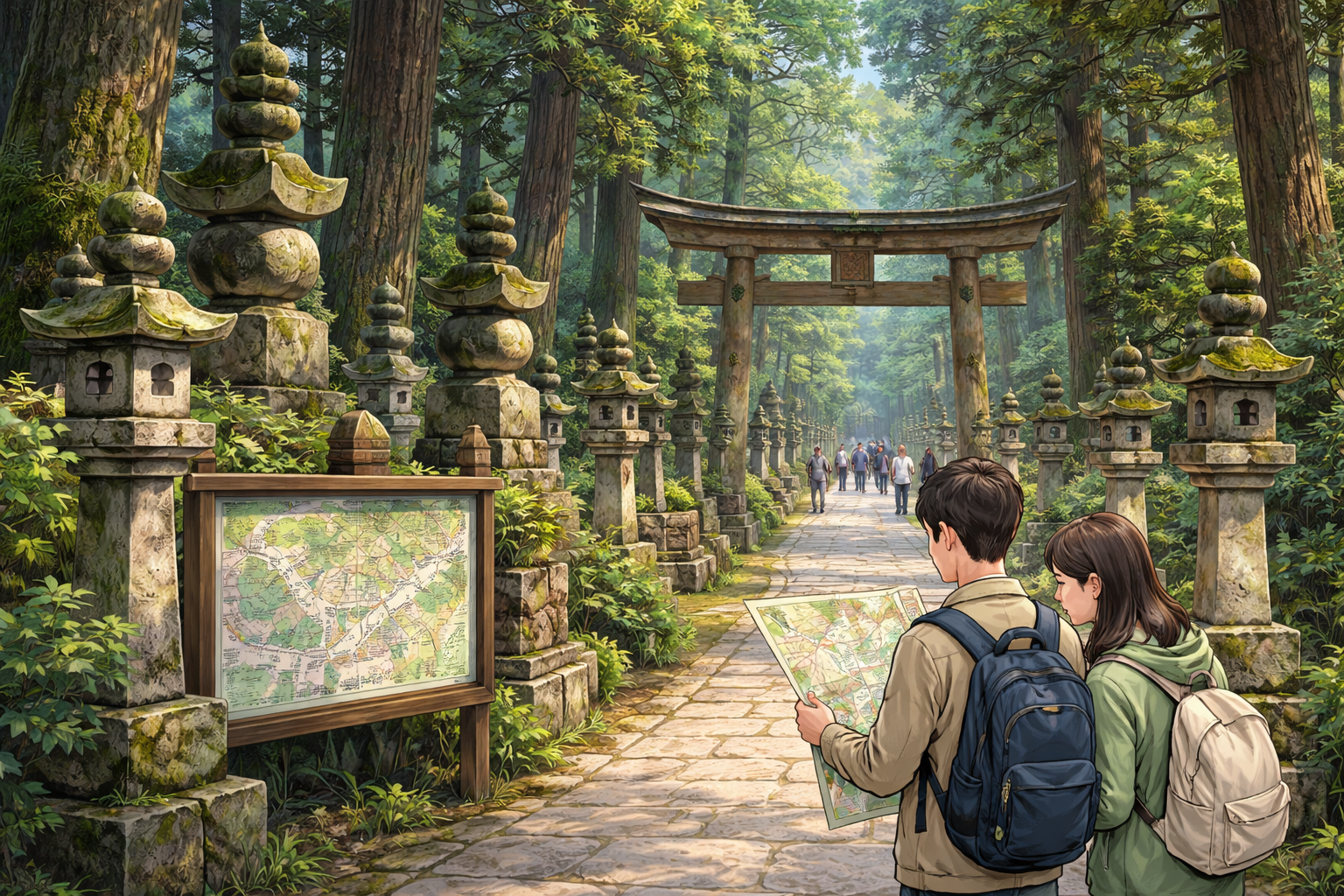 高野山奥の院の墓のマップは公式サイトと現地で入手できます