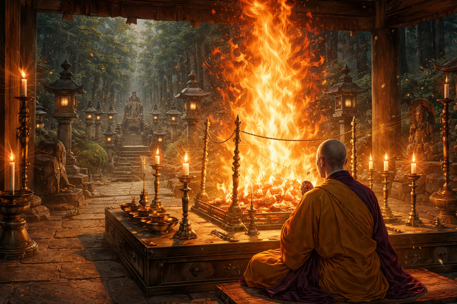 高野山奥の院の護摩祈祷は真言密教の中核的な祈願儀式です