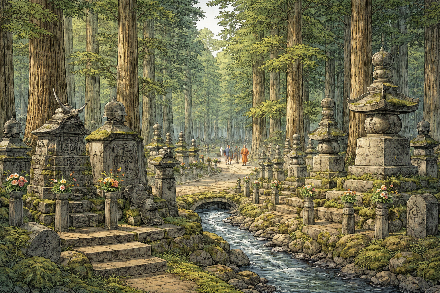 高野山奥の院には戦国武将から現代の有名人まで眠っている